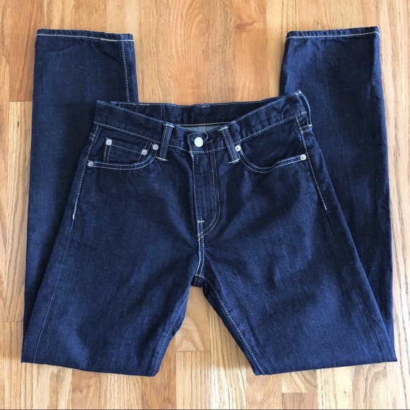 Levi’s 513 Dark Wash Slim Straight Leg Denim Jeans - Picture 3 of 15